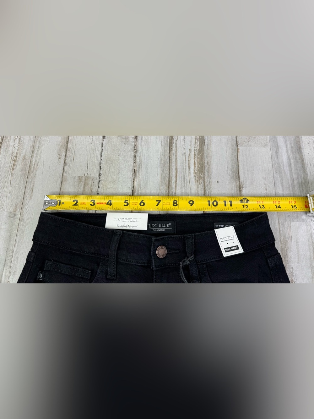 Judy Blue Jeans Womens 3/26 (26x35) Black High Rise Retro Wide Leg Fit NWT - Picture 6 of 11